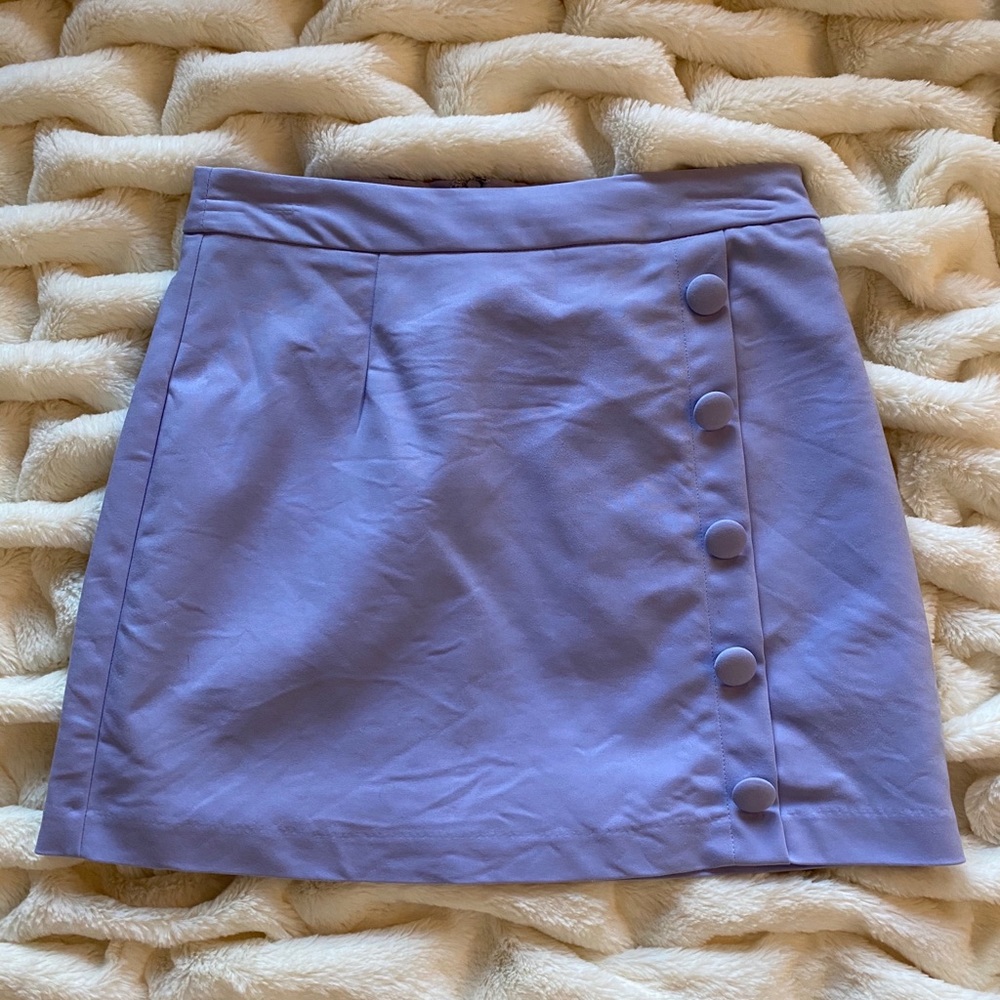 Lilac Lavender Purple Mini Skirt With Buttons